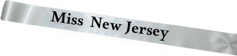 Miss Chose your State across the body pageant sash with adjustable pin closure